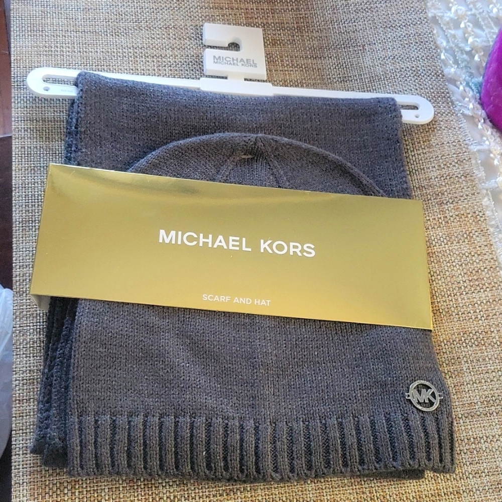 MK scarf and hat